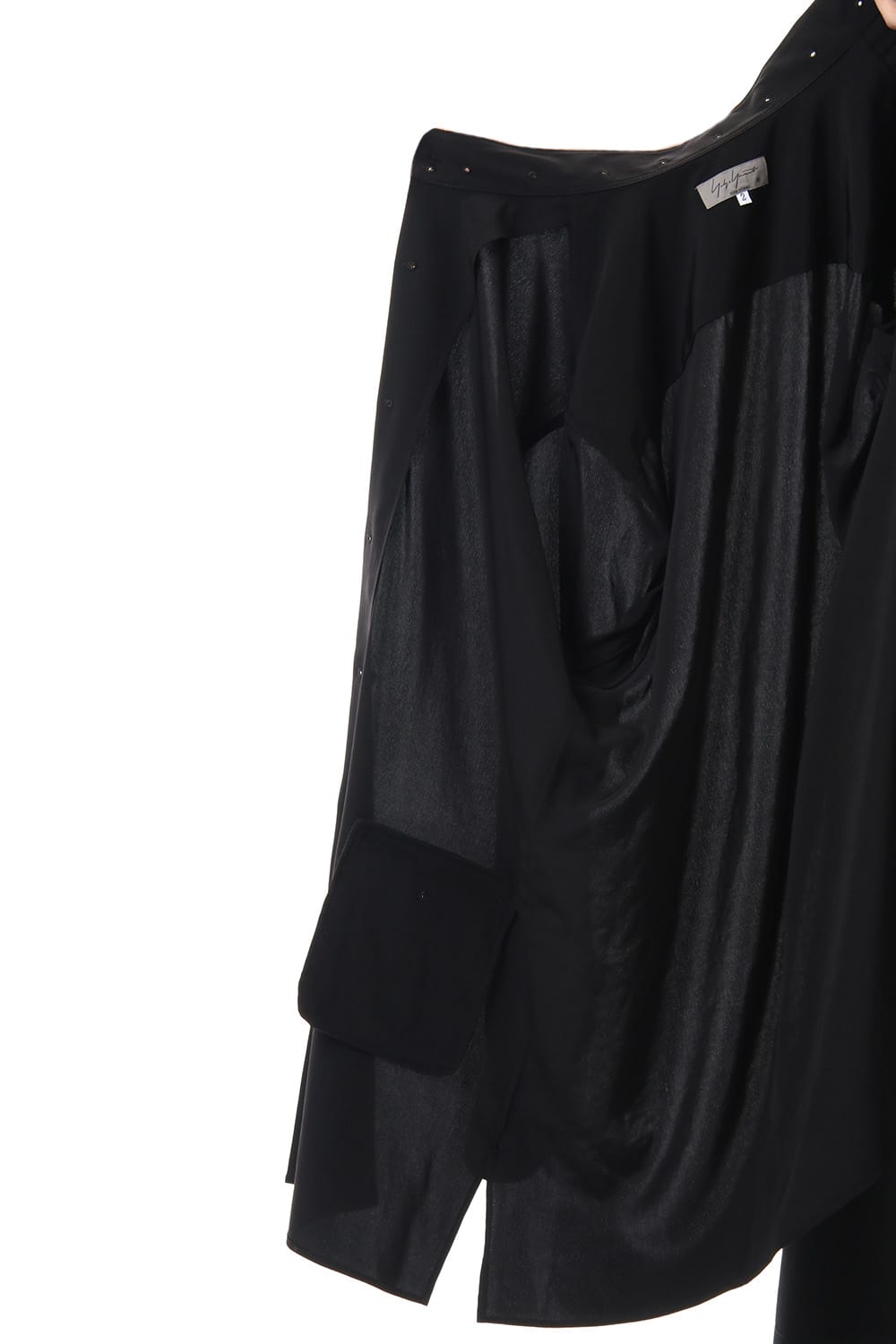 Gold Button Removable Collar Blouse