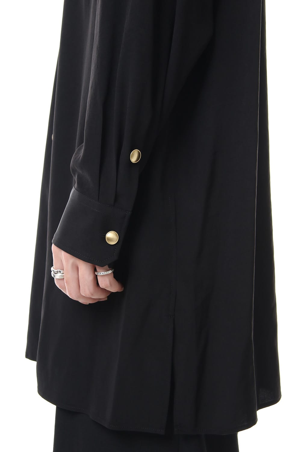 Gold Button Removable Collar Blouse