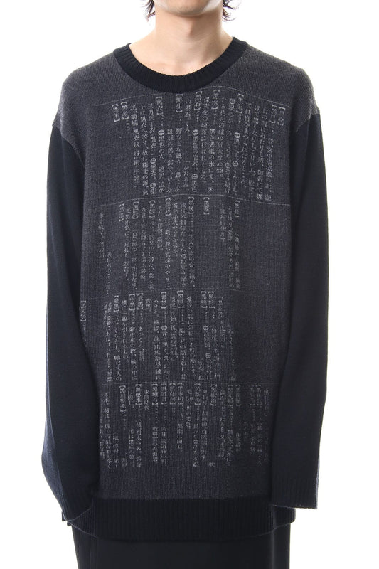 Dictionary print 7G Knit Top