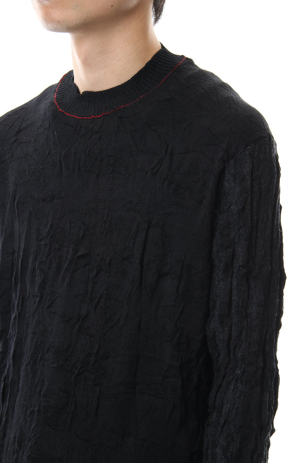 10G Plating Wrinkle processing Pullover knit