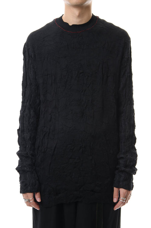 10G Plating Wrinkle processing Pullover knit