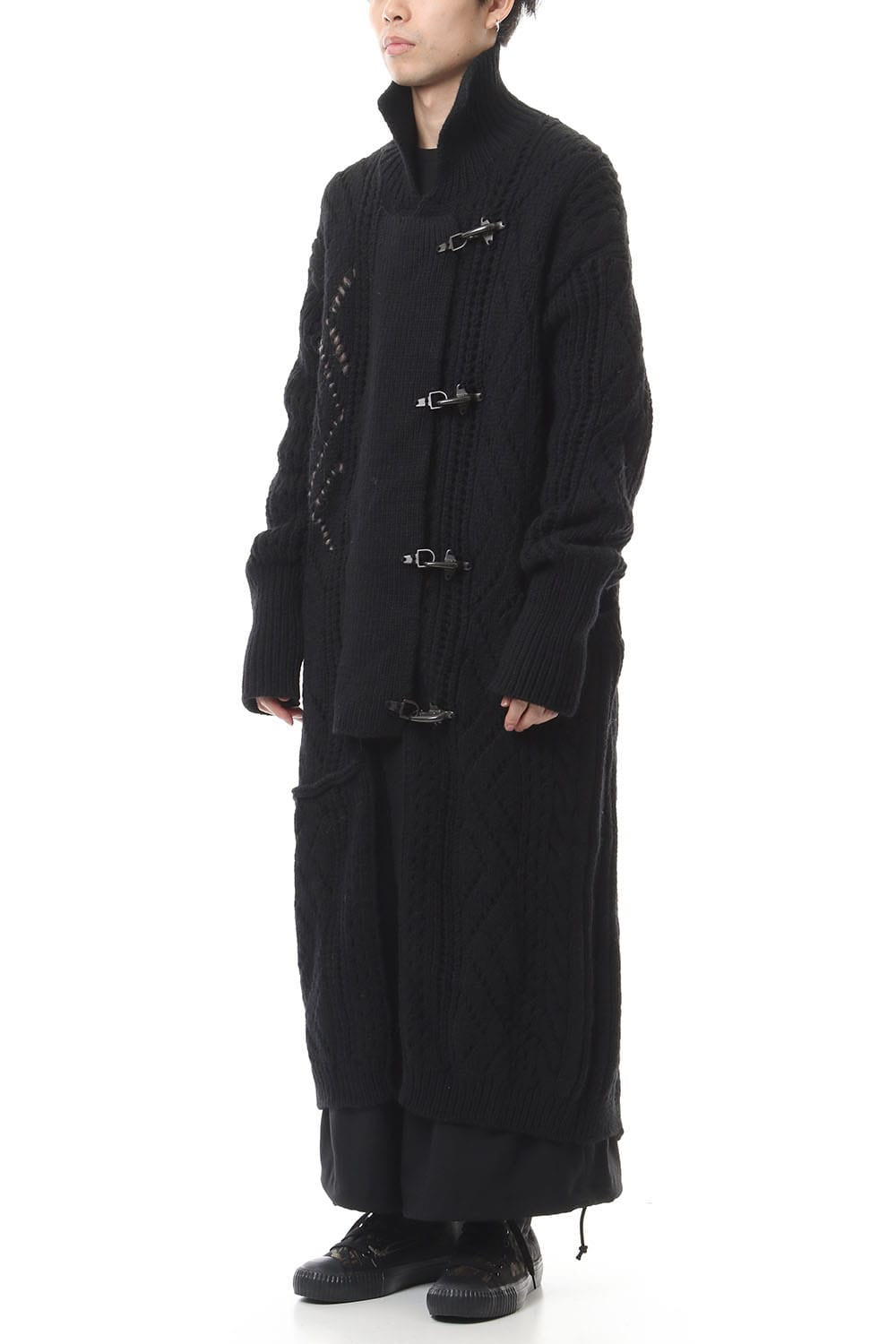 フロント フック ニット コート