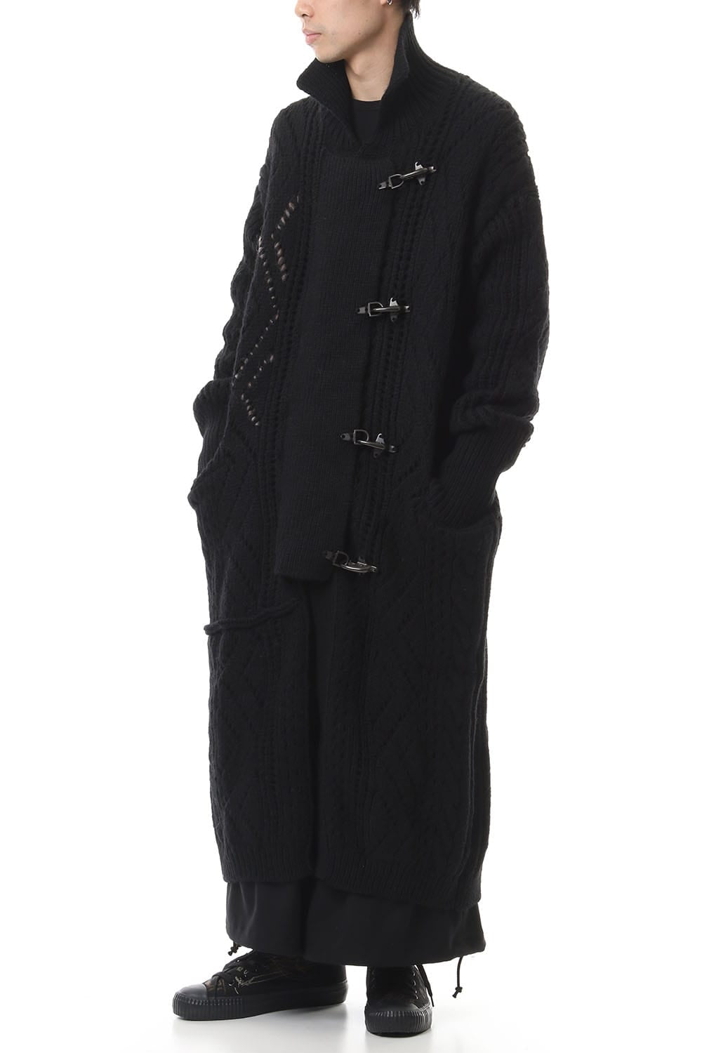 フロント フック ニット コート