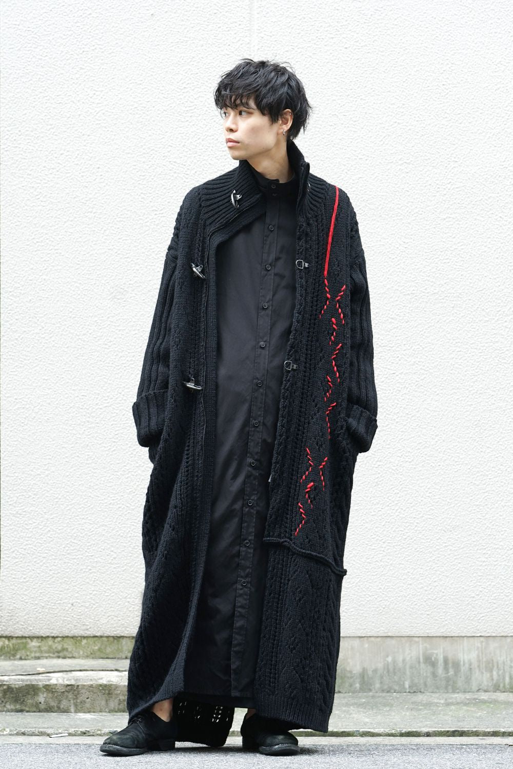 Front Hook Turtle Knit Coat