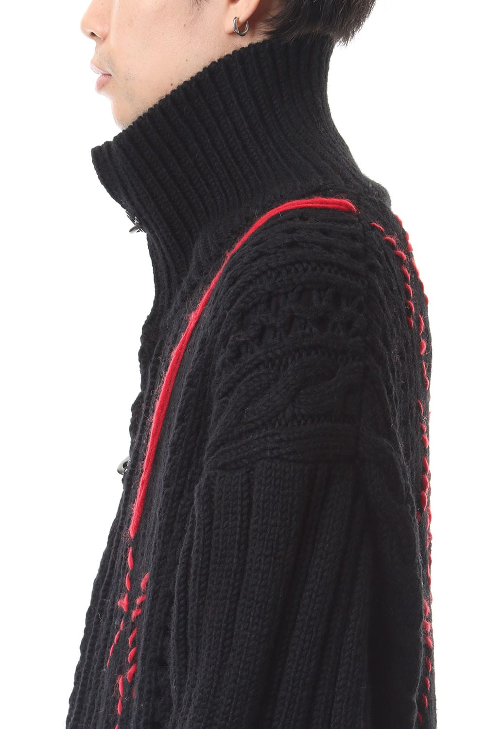 Front Hook Turtle Knit Coat