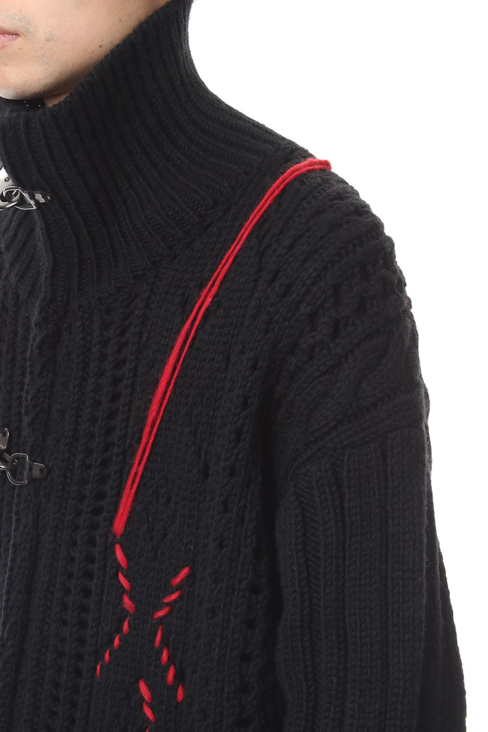 Front Hook Turtle Knit Coat