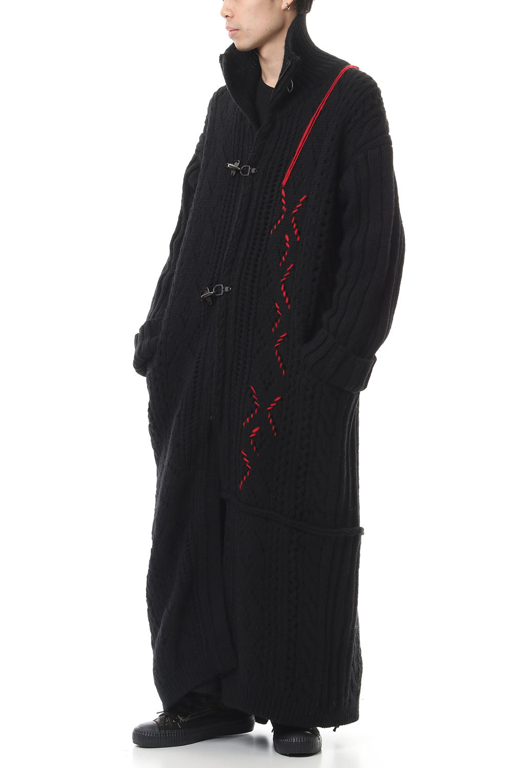 Front Hook Turtle Knit Coat