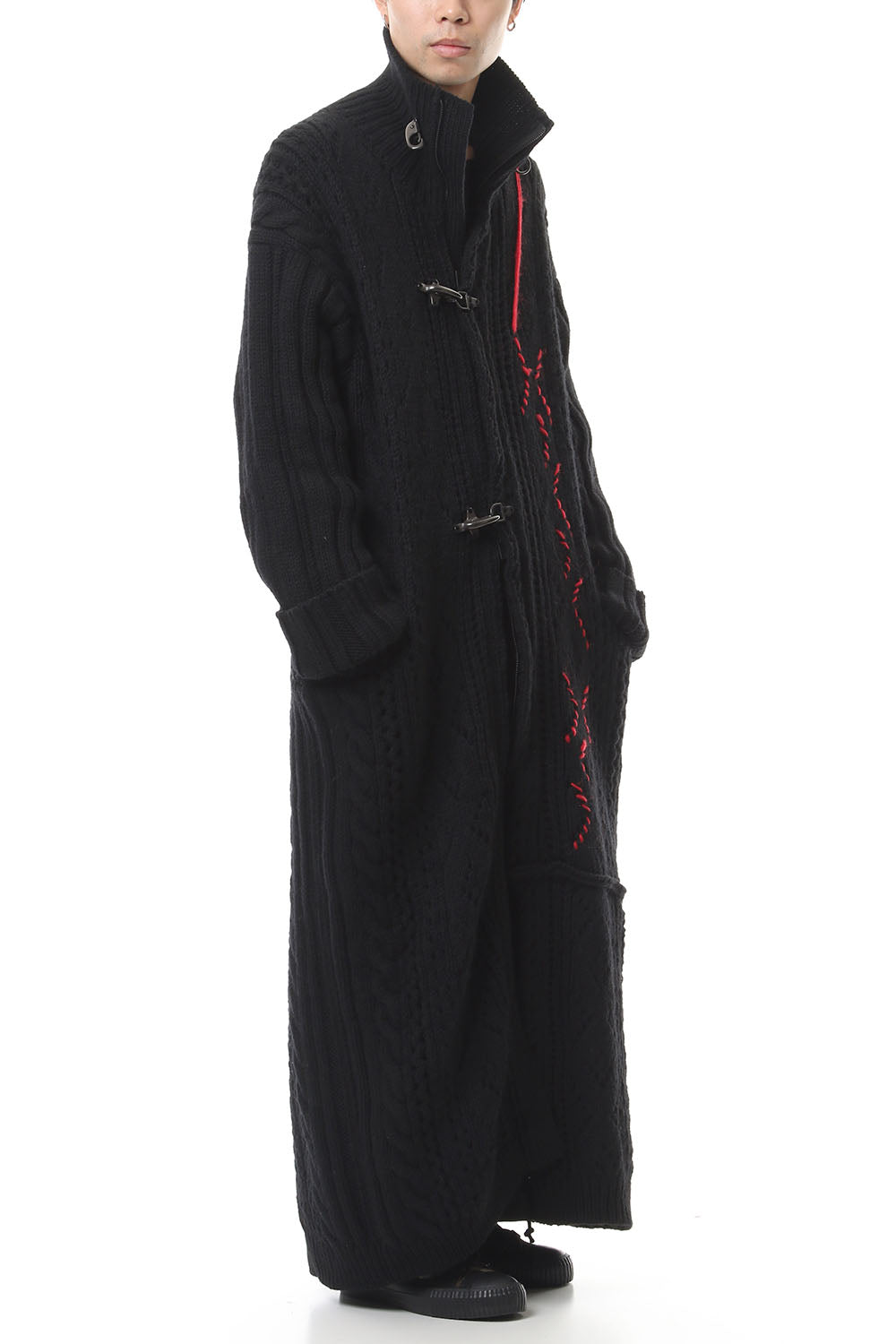 Front Hook Turtle Knit Coat