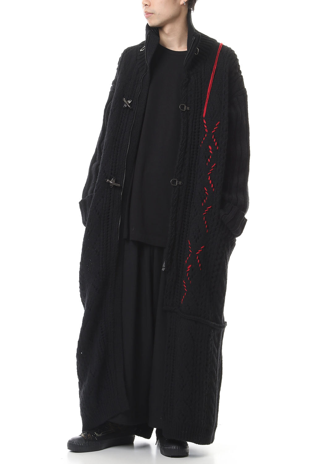 Front Hook Turtle Knit Coat