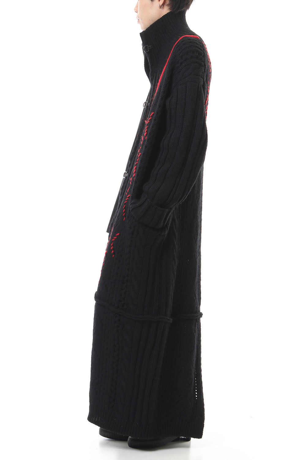 Front Hook Turtle Knit Coat