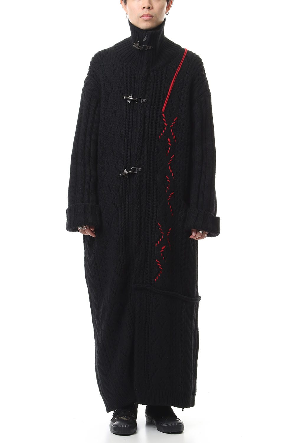 Front Hook Turtle Knit Coat