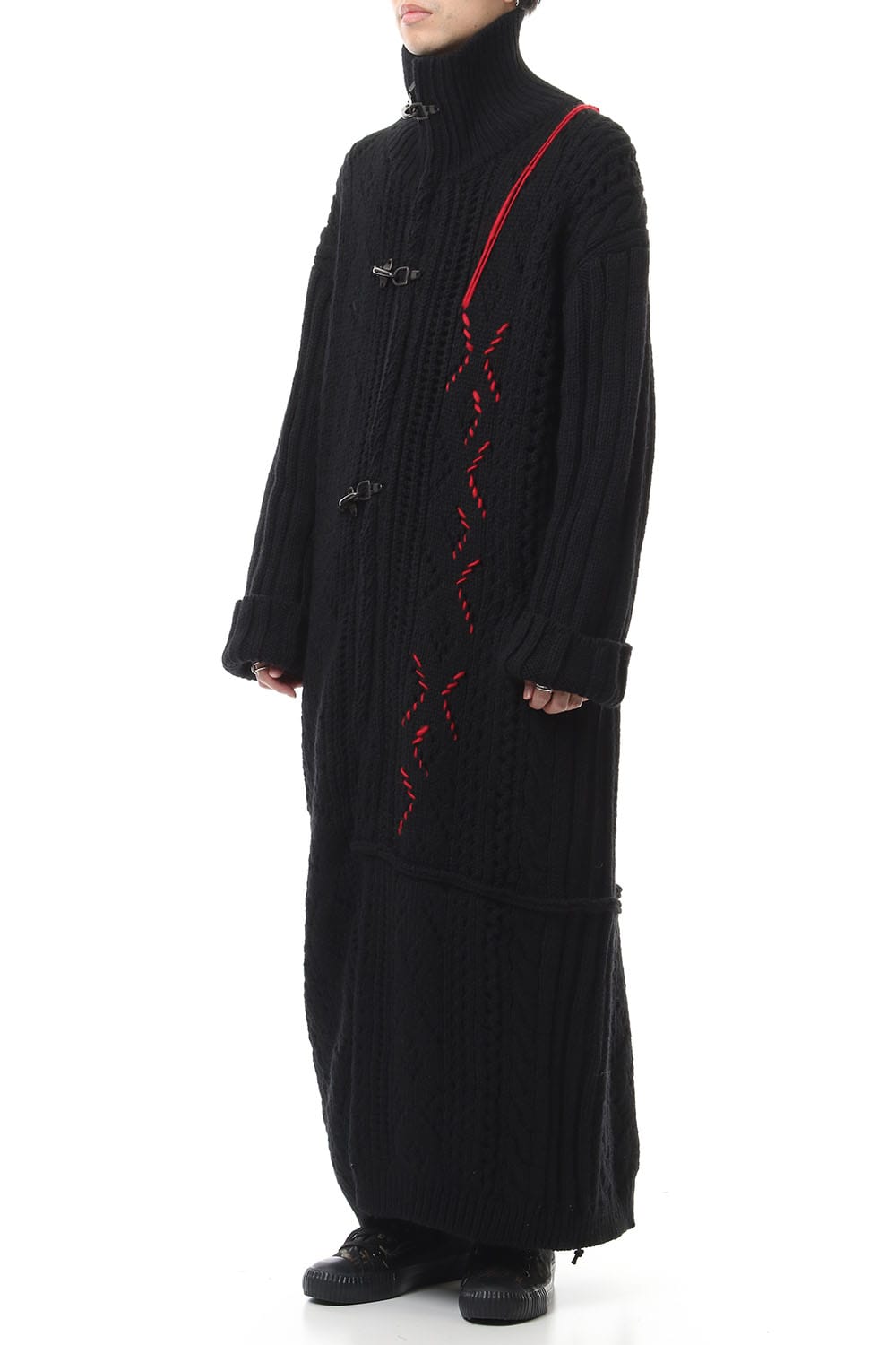 Front Hook Turtle Knit Coat