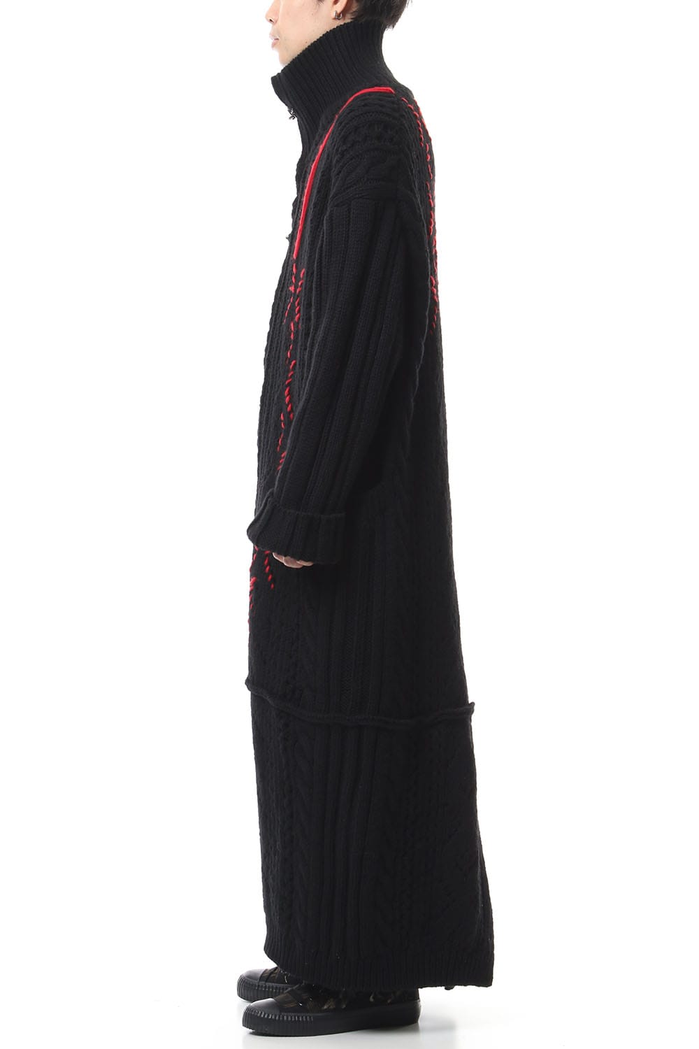 Front Hook Turtle Knit Coat