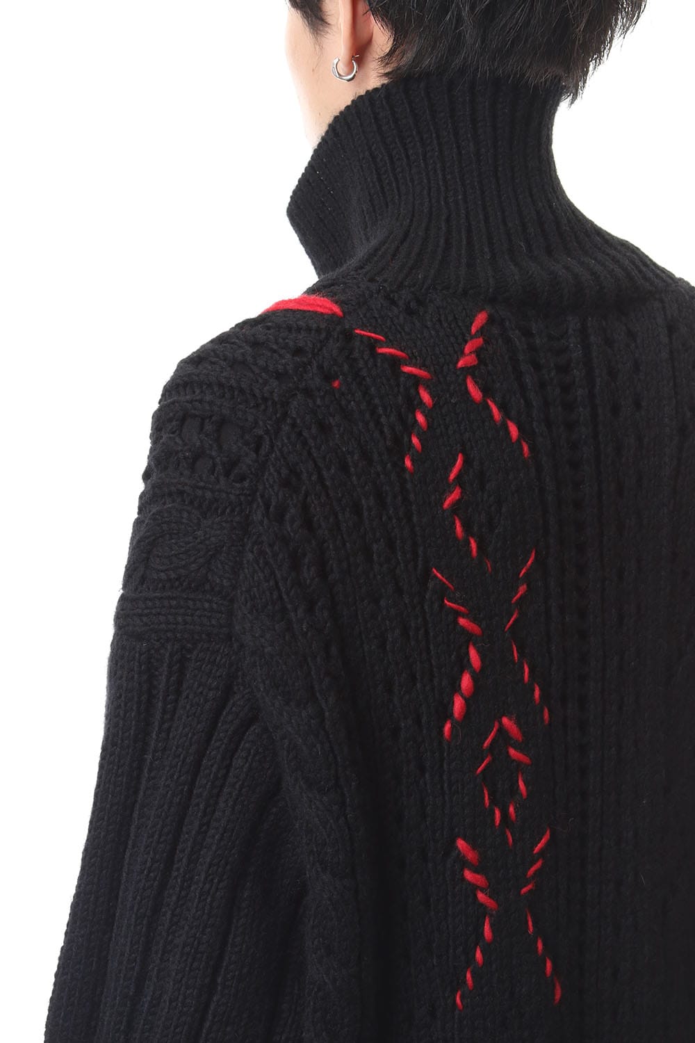 Front Hook Turtle Knit Coat