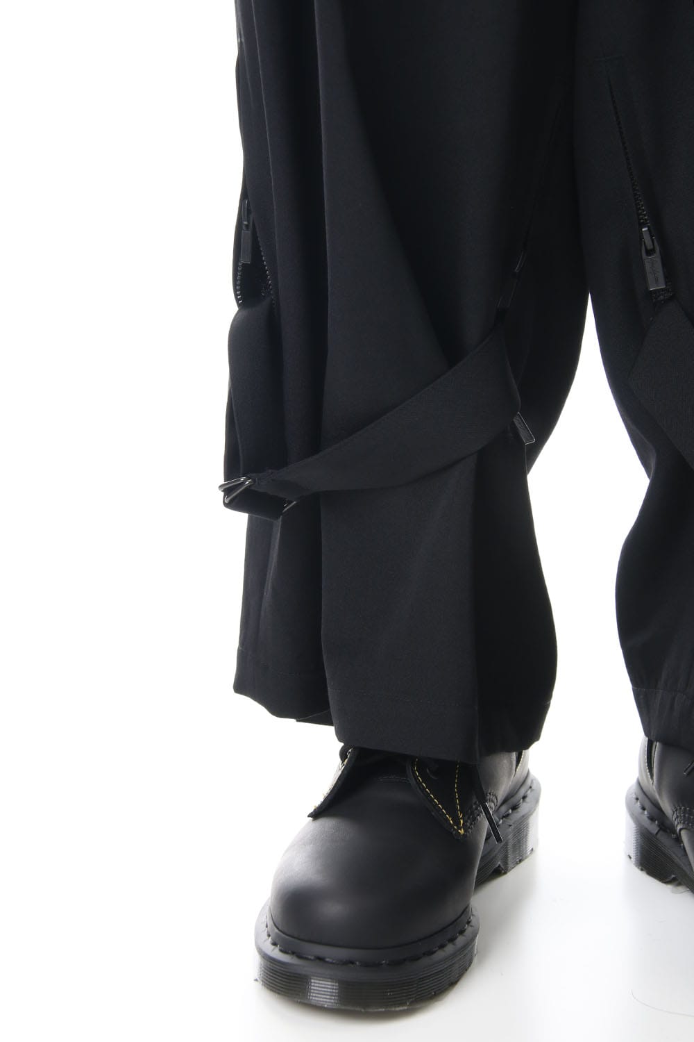 Wrinkled Gabardine High West Belt Pants