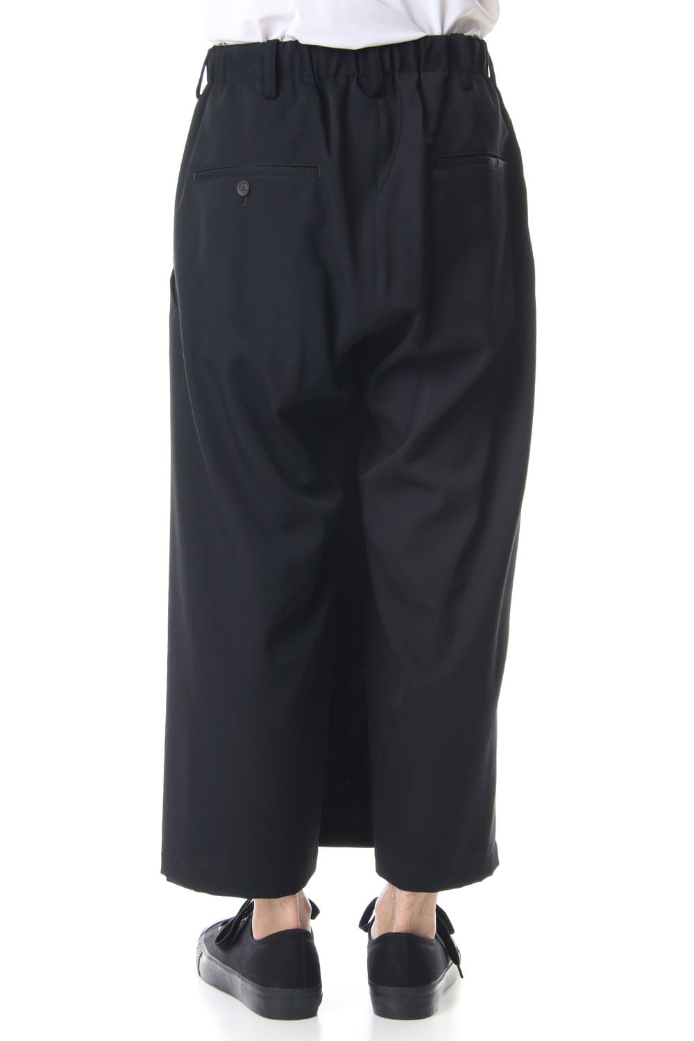 Wrinkled Gabardine Slim Wrap Pants