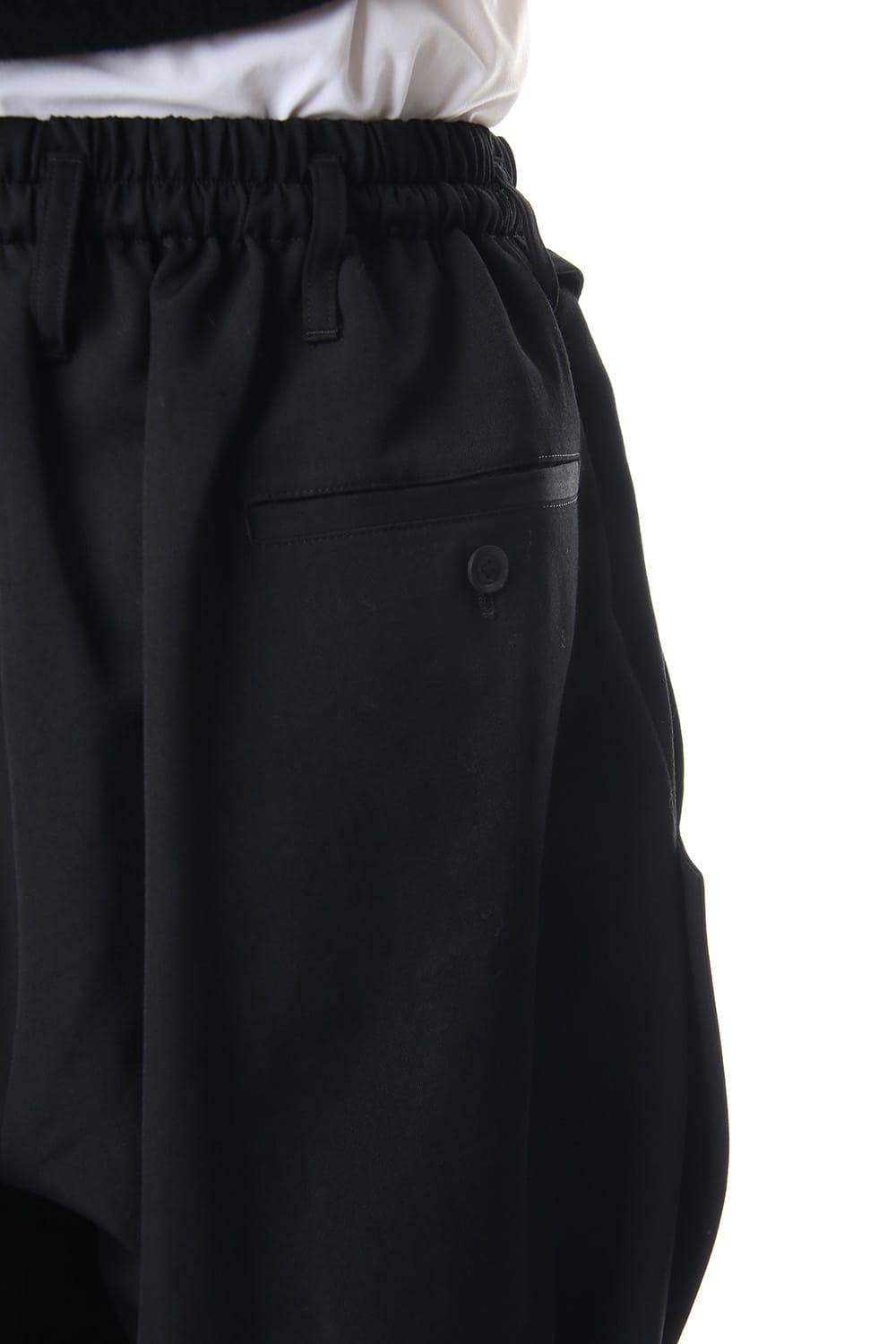 Wrinkled Gabardine Side Button Design Pants 