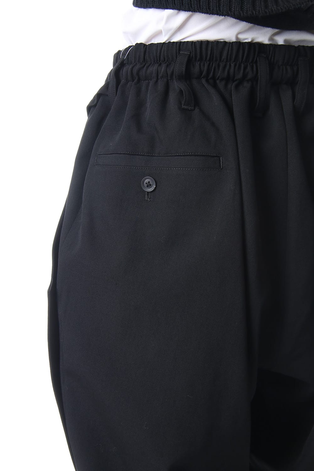 Wrinkled Gabardine Side Button Design Pants 