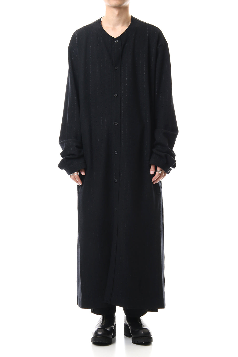 No Collar Long Cardigan