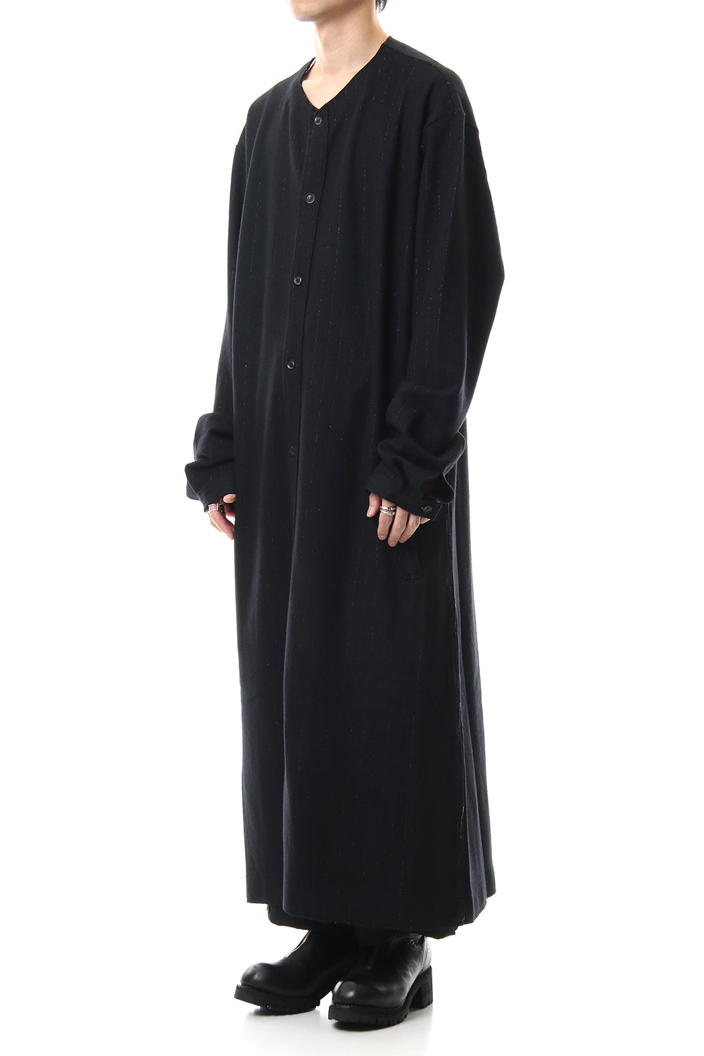 No Collar Long Cardigan