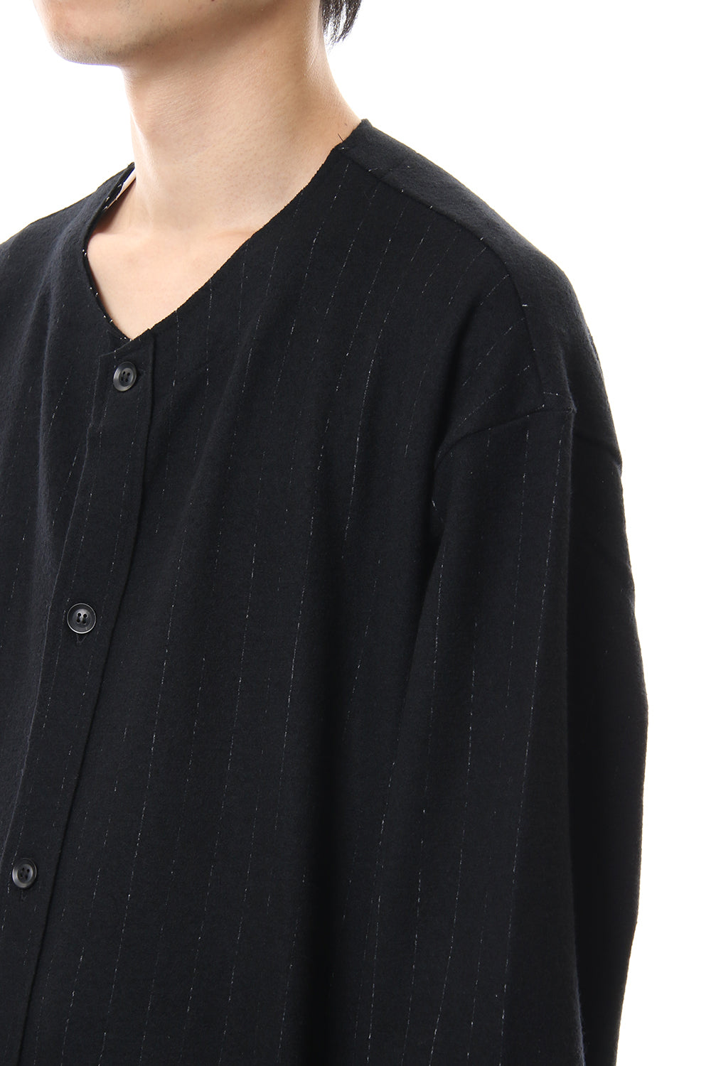 No Collar Long Cardigan