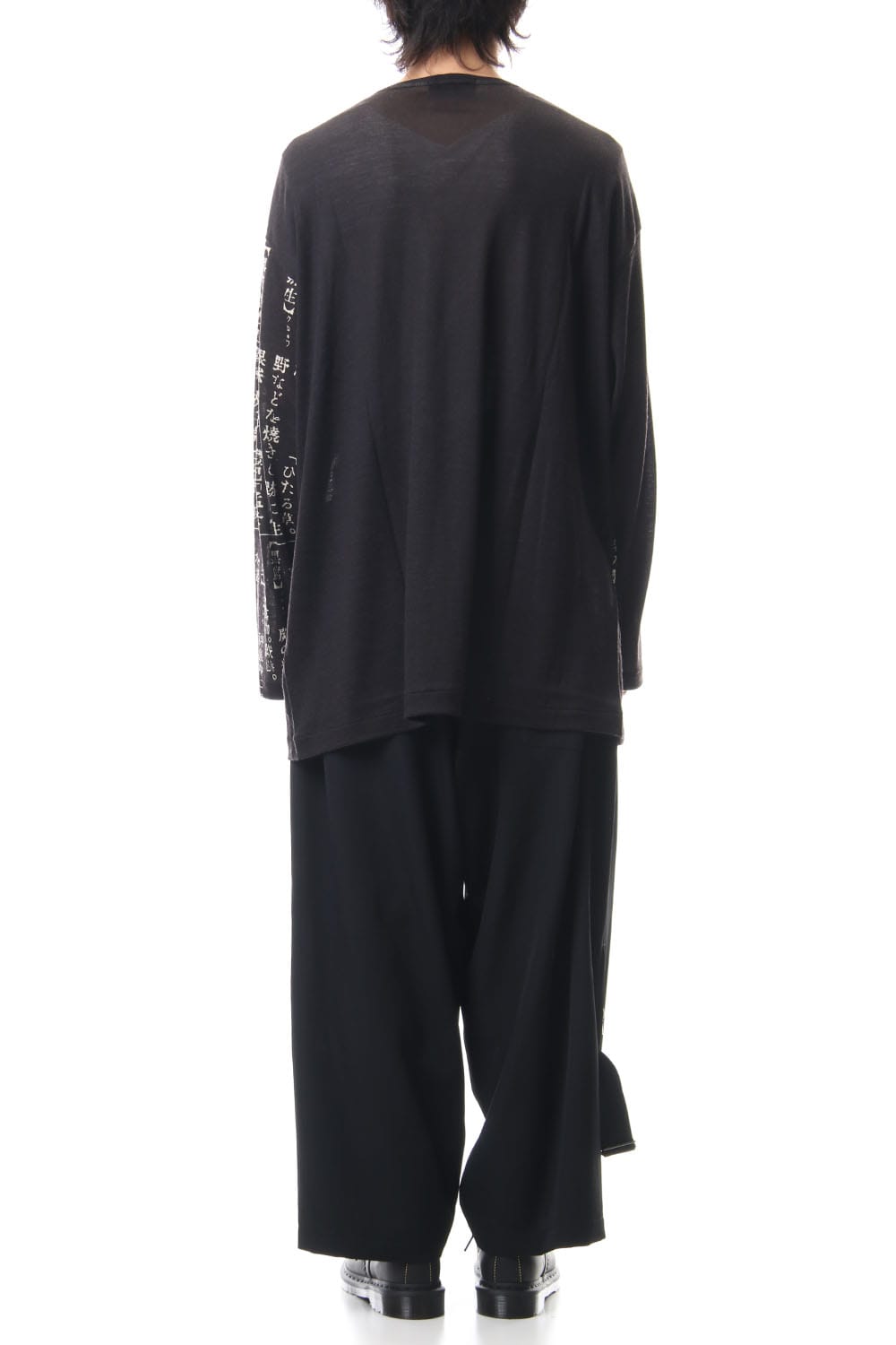 ディクショナリー プリント ラウンド ネック ロング スリーブ Tシャツ　