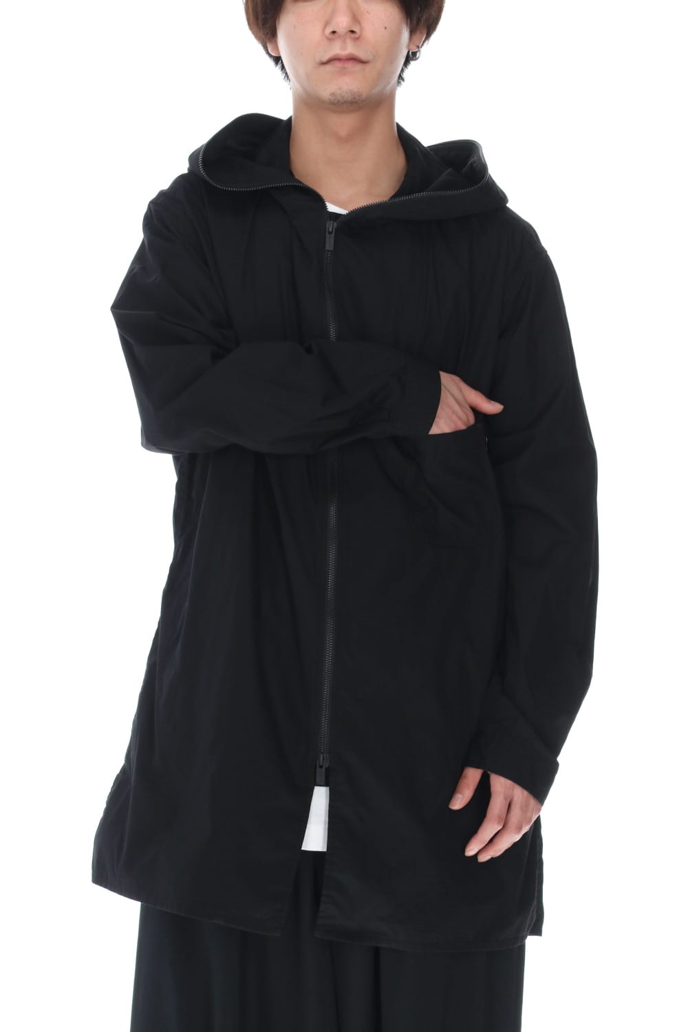 Chain stitch Broad Hooded shirt