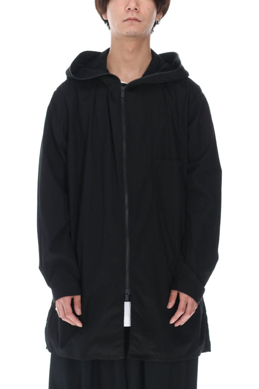 Chain stitch Broad Hooded shirt