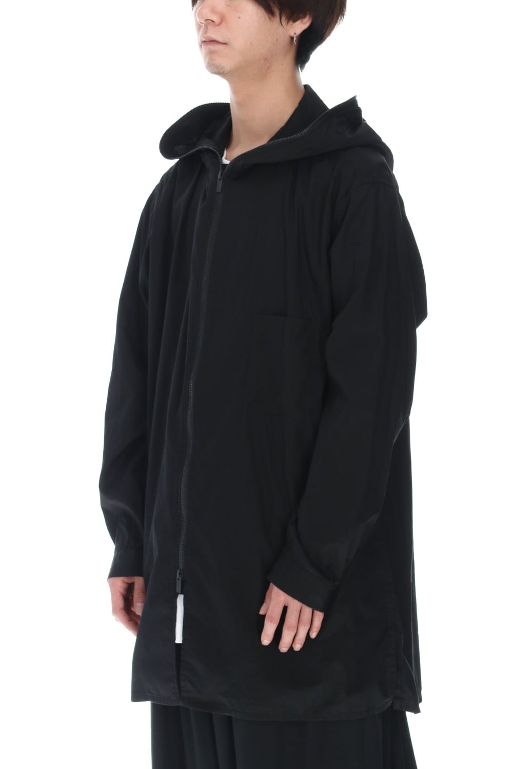 Chain stitch Broad Hooded shirt