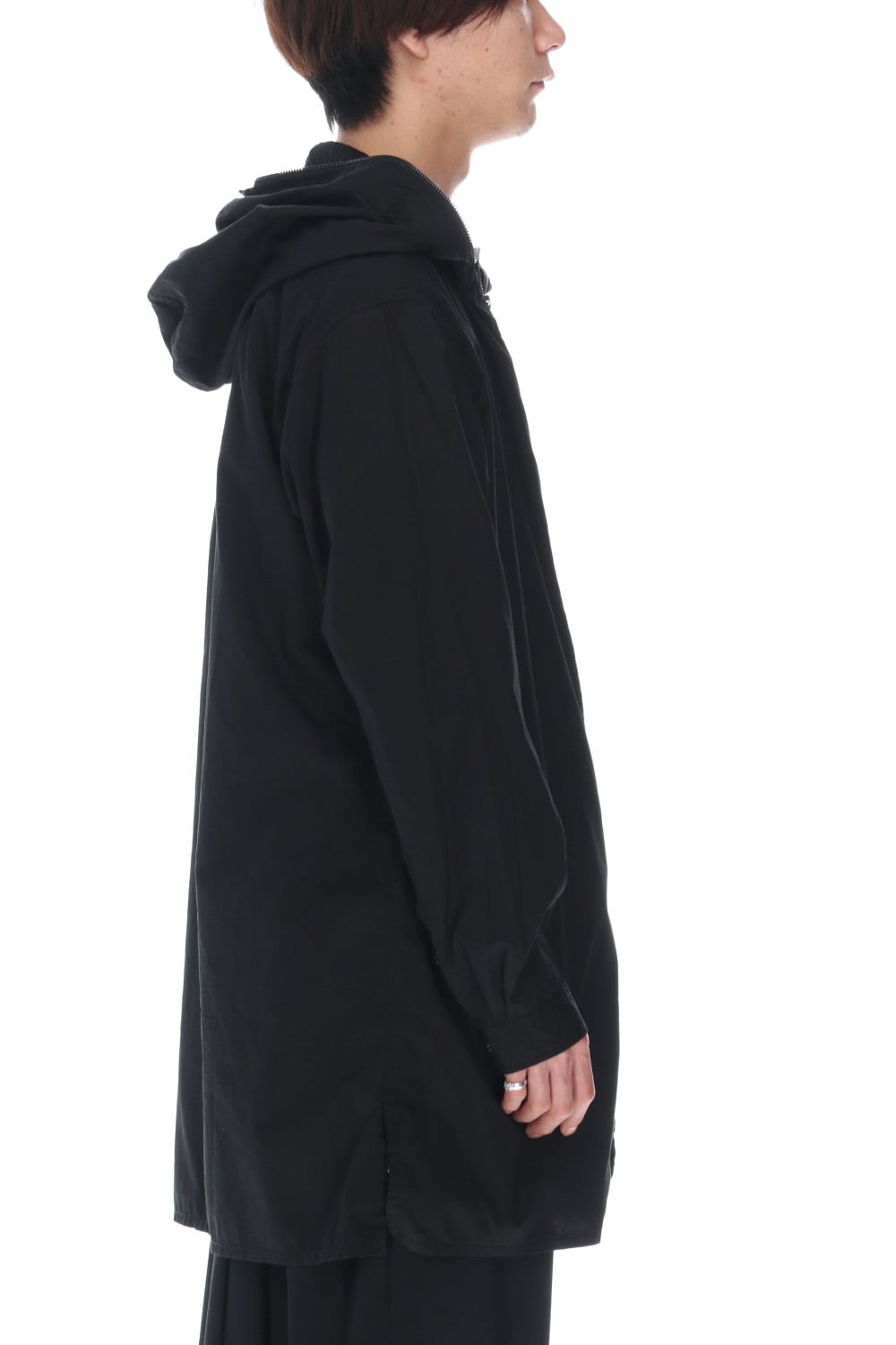 Chain stitch Broad Hooded shirt