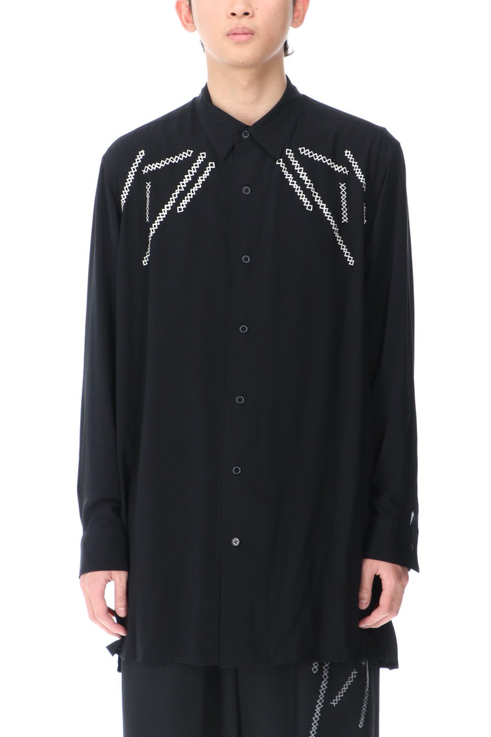 Classic Big Embroidery Rayon shirt