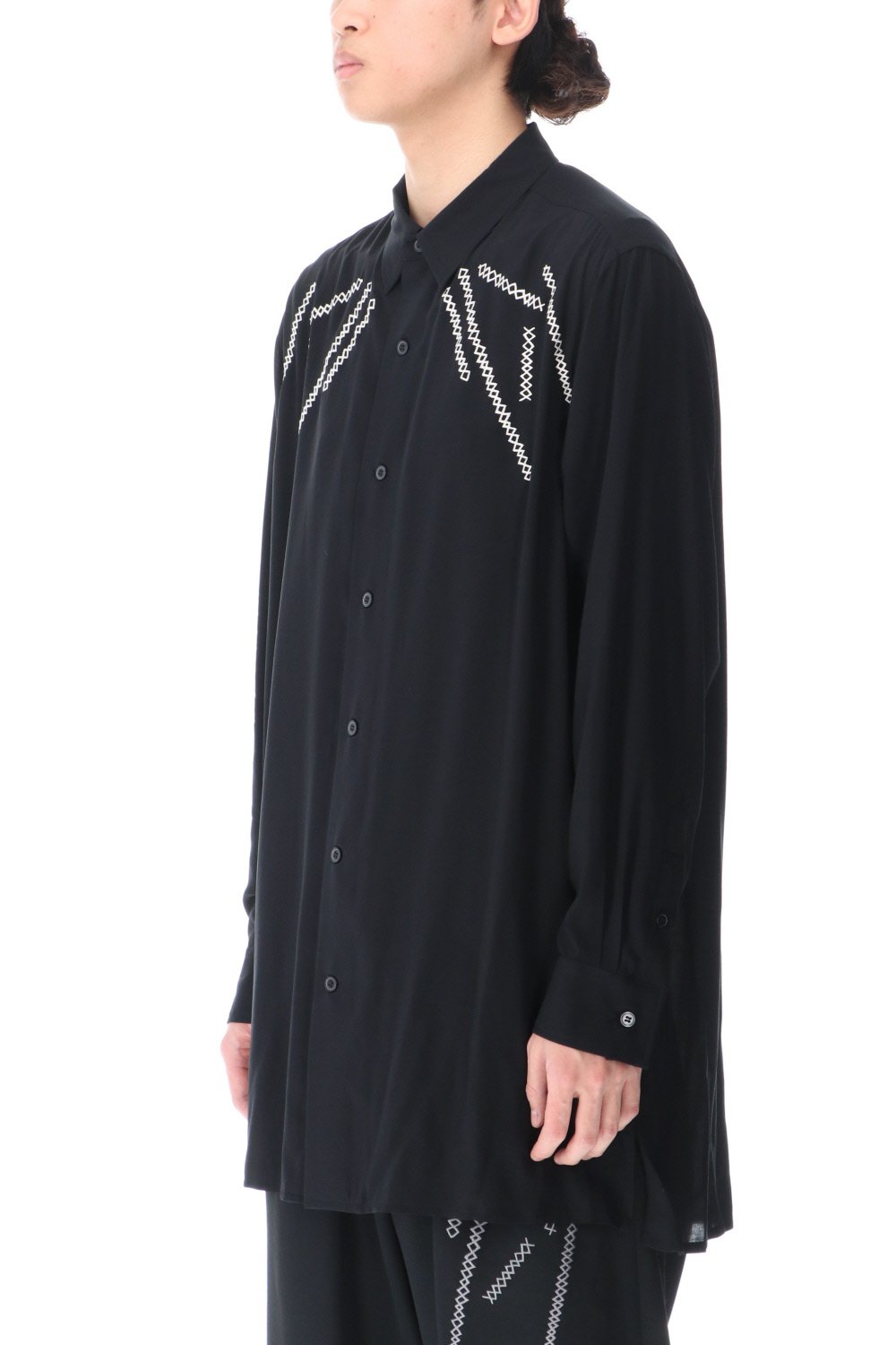 Classic Big Embroidery Rayon shirt