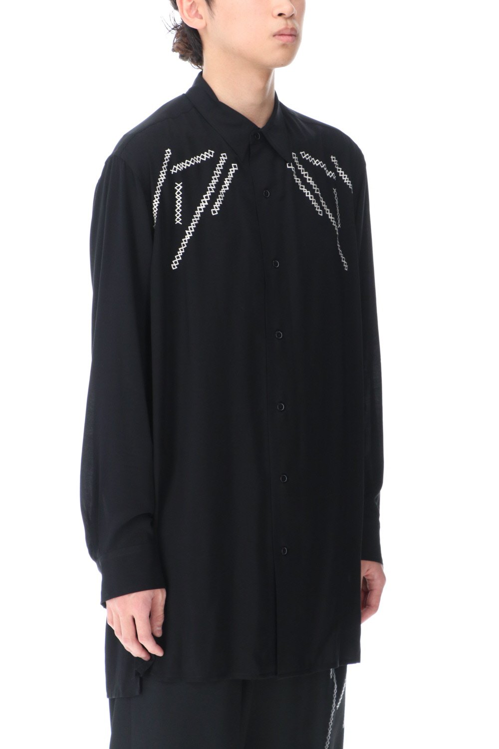 Classic Big Embroidery Rayon shirt