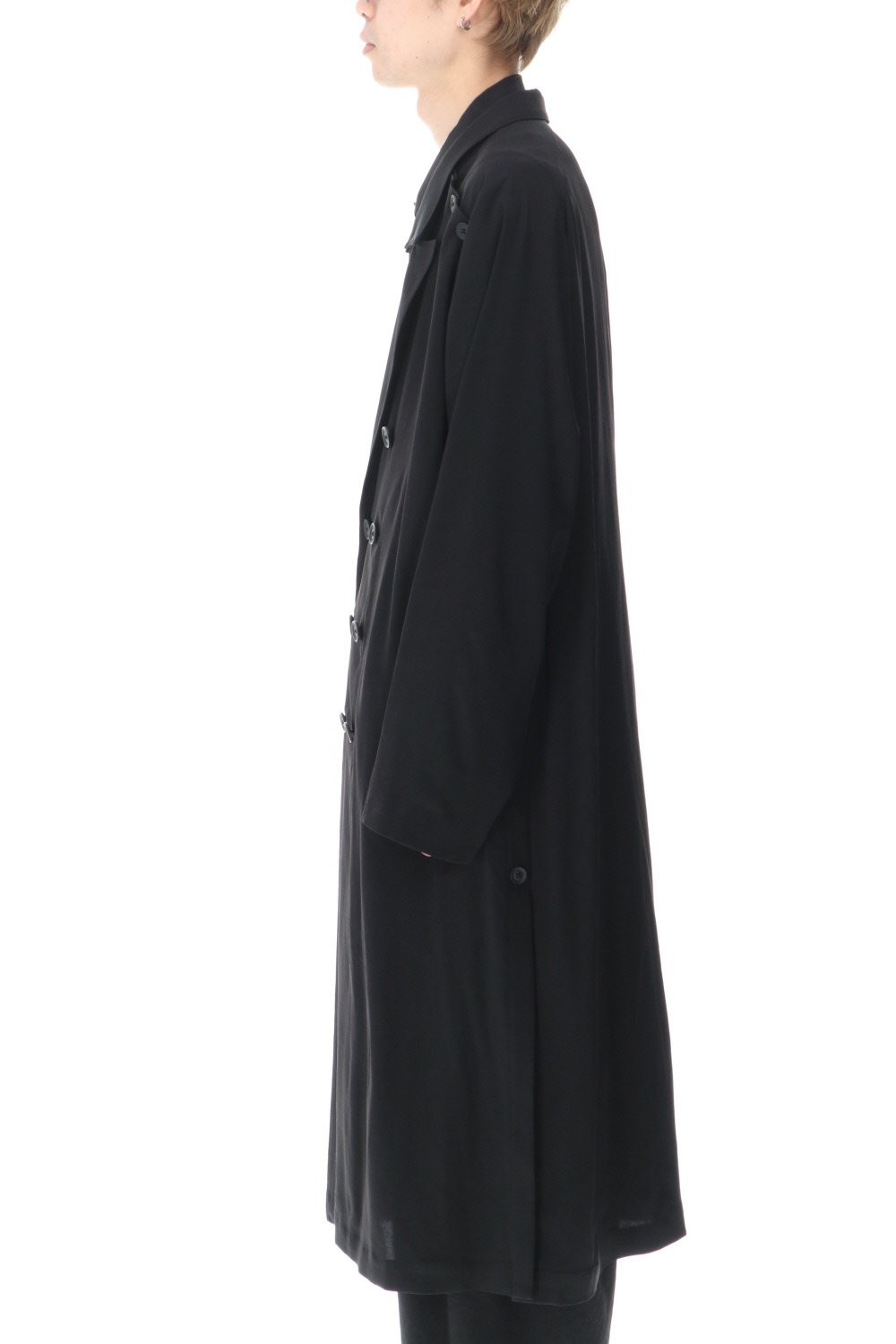 ダブルパーツ ボタン留め ラグランドレス