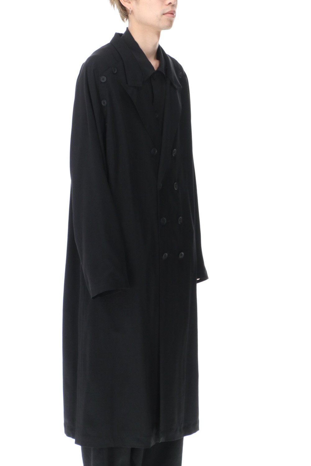 ダブルパーツ ボタン留め ラグランドレス