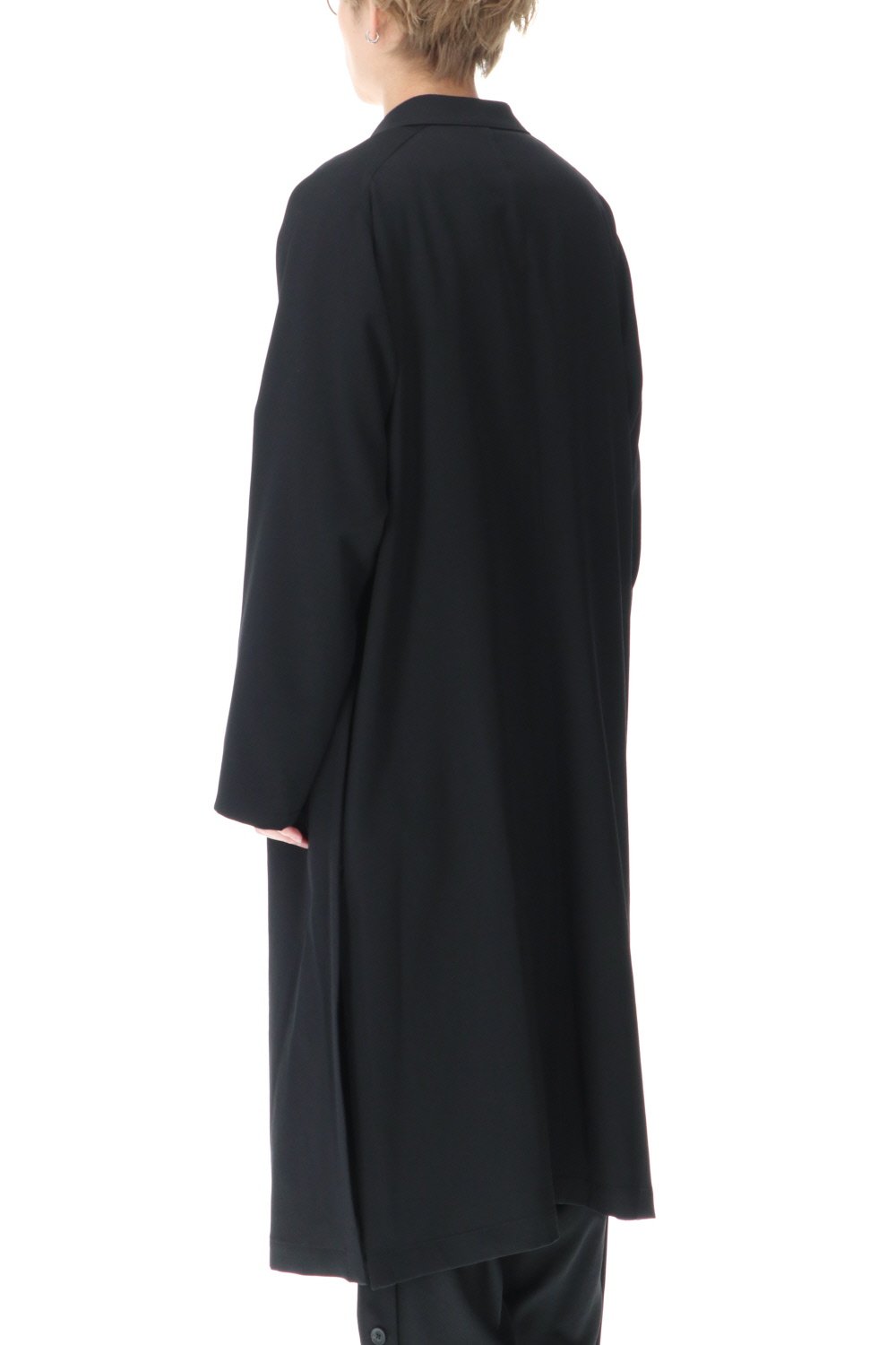 ダブルパーツ ボタン留め シワギャバジン ドレス