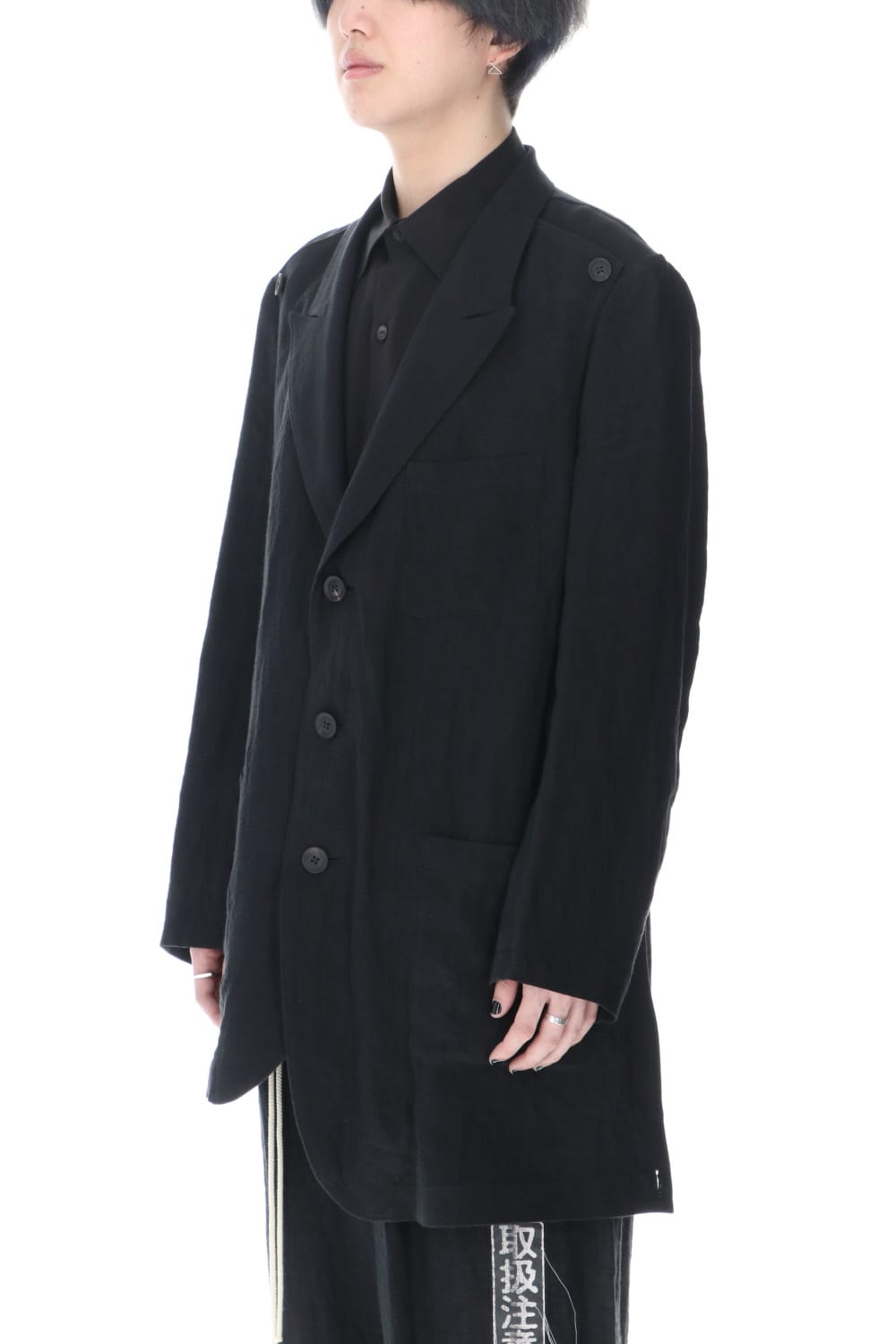 Linen jacket with Double emblem