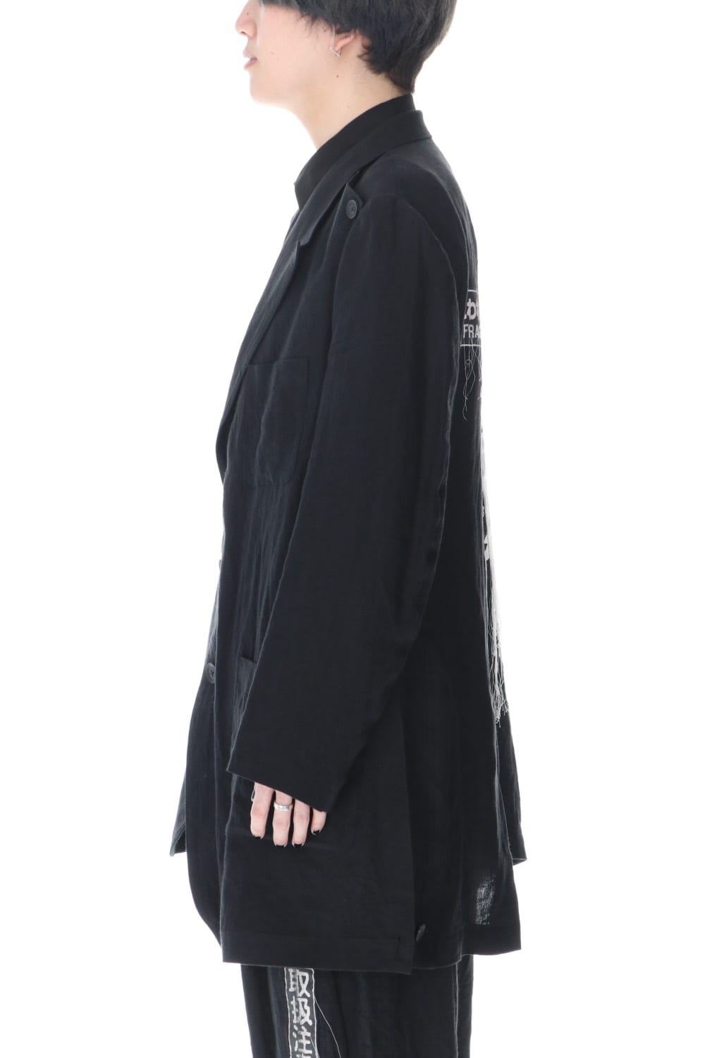 Linen jacket with Double emblem