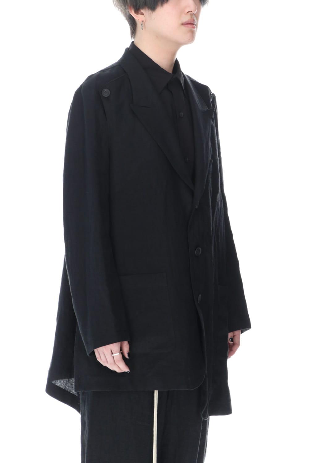 Linen jacket with Double emblem