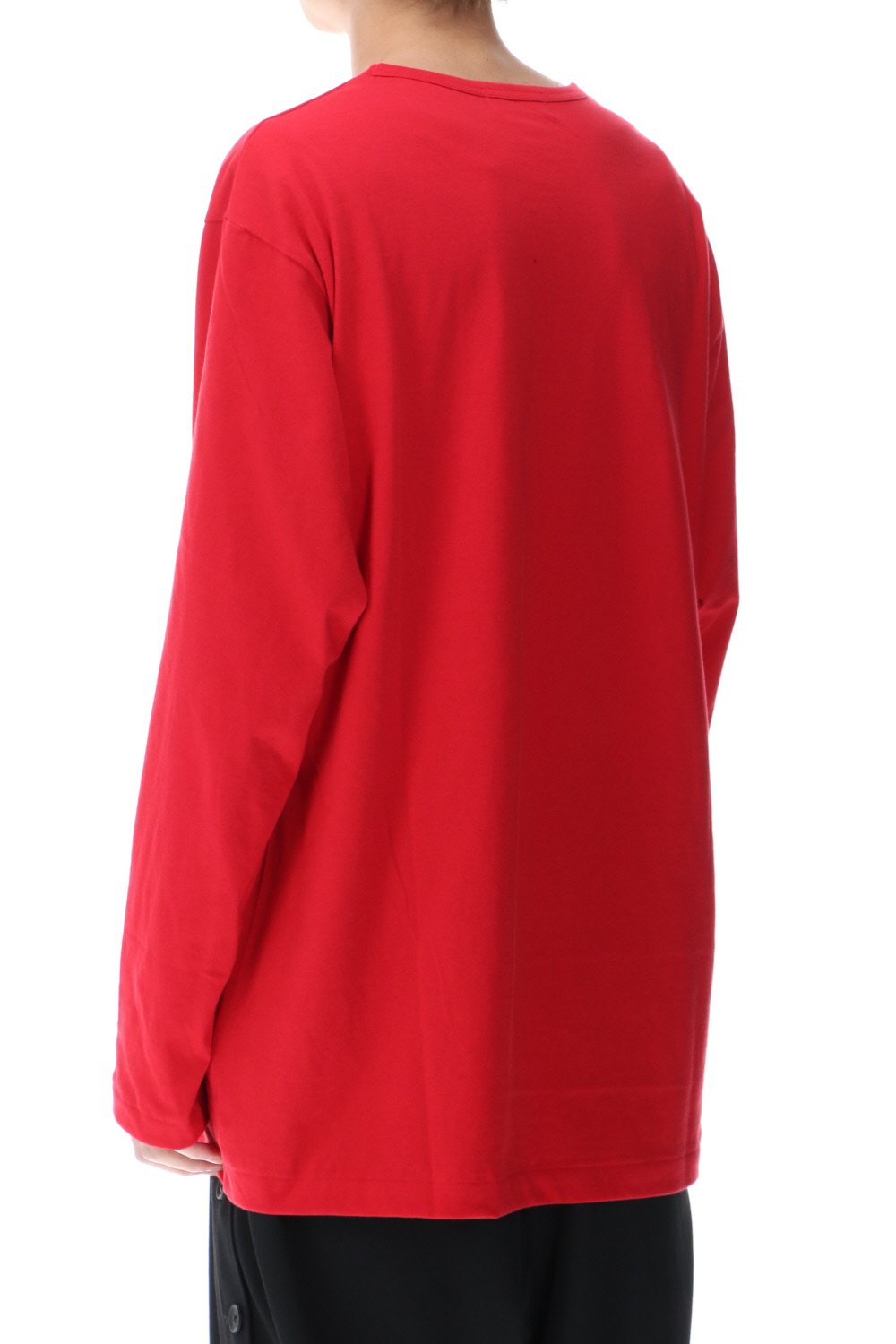 ラウンドネック ロングスリーブTシャツ レッド