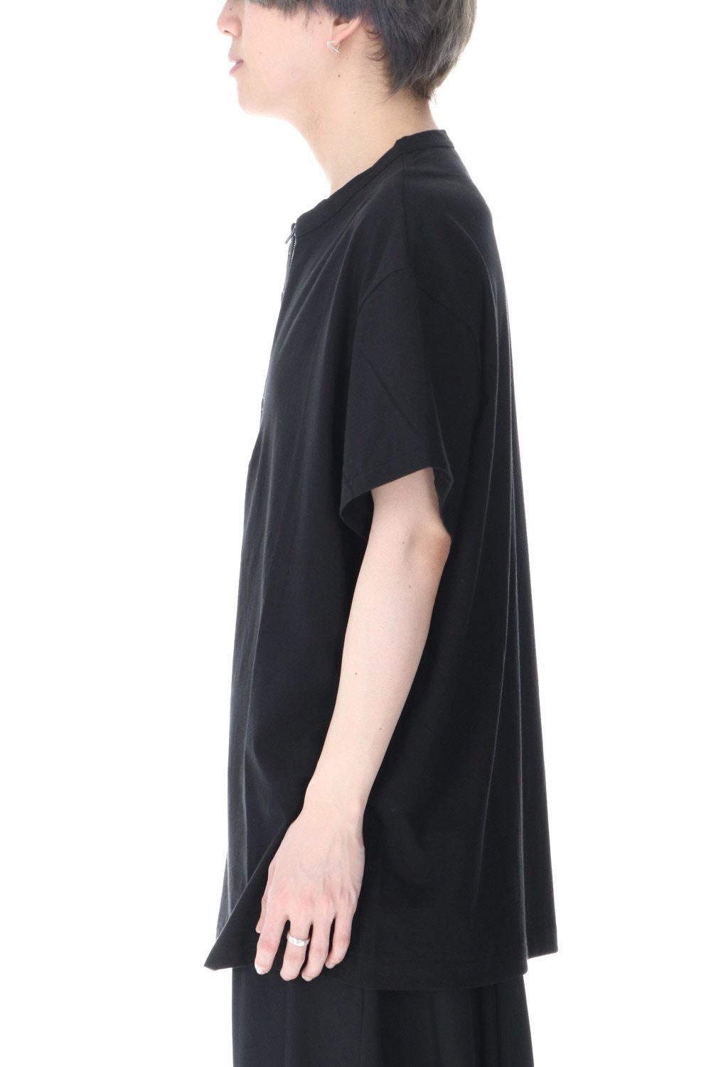 Fasntener Henry neck Short sleeve T-shirt