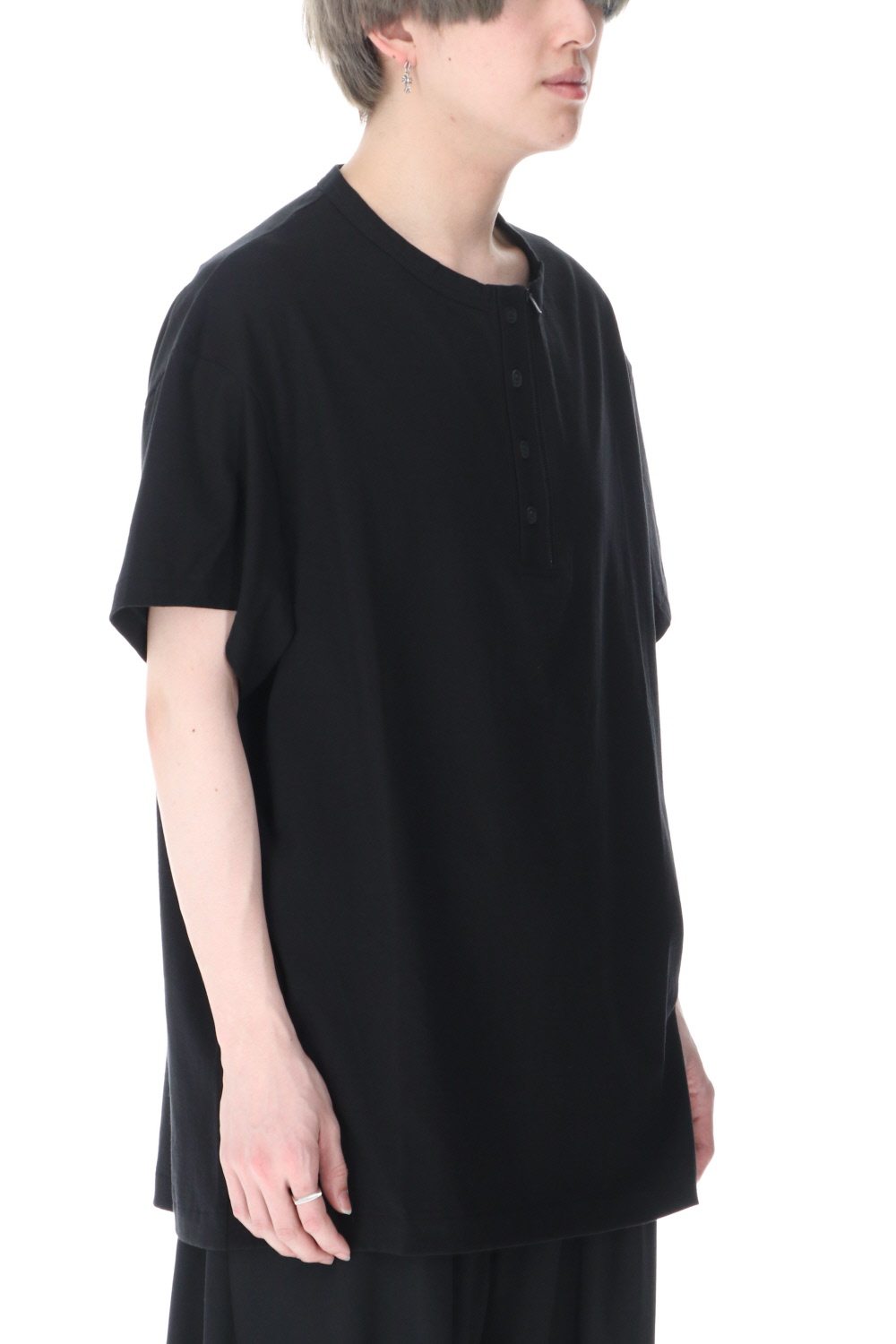 Fasntener Henry neck Short sleeve T-shirt