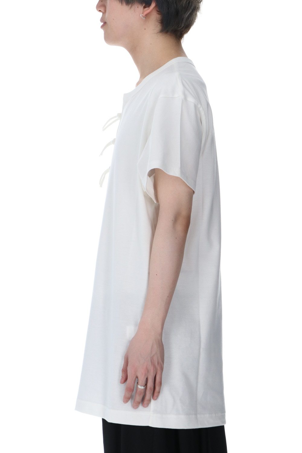 Buddha Button Henry neck Short sleeve T-shirt Off White