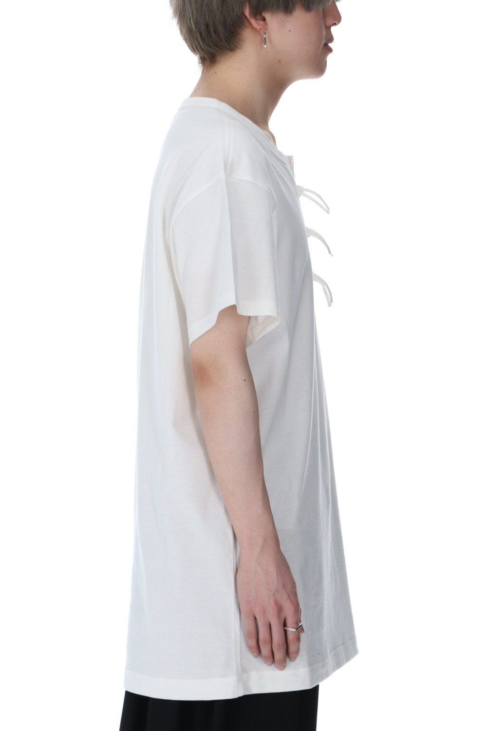 Buddha Button Henry neck Short sleeve T-shirt Off White