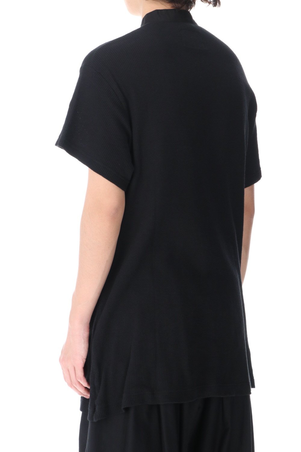 ​Henry neck Garment dye ​Waffle Short sleeve T-Shirt