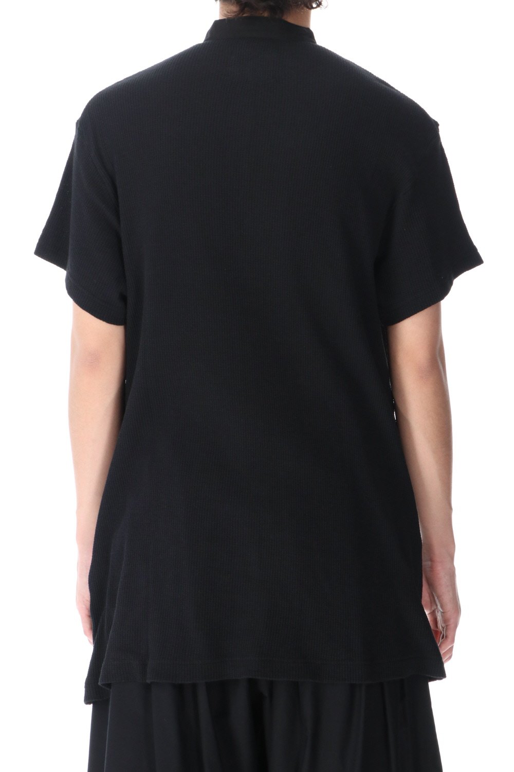 ​Henry neck Garment dye ​Waffle Short sleeve T-Shirt
