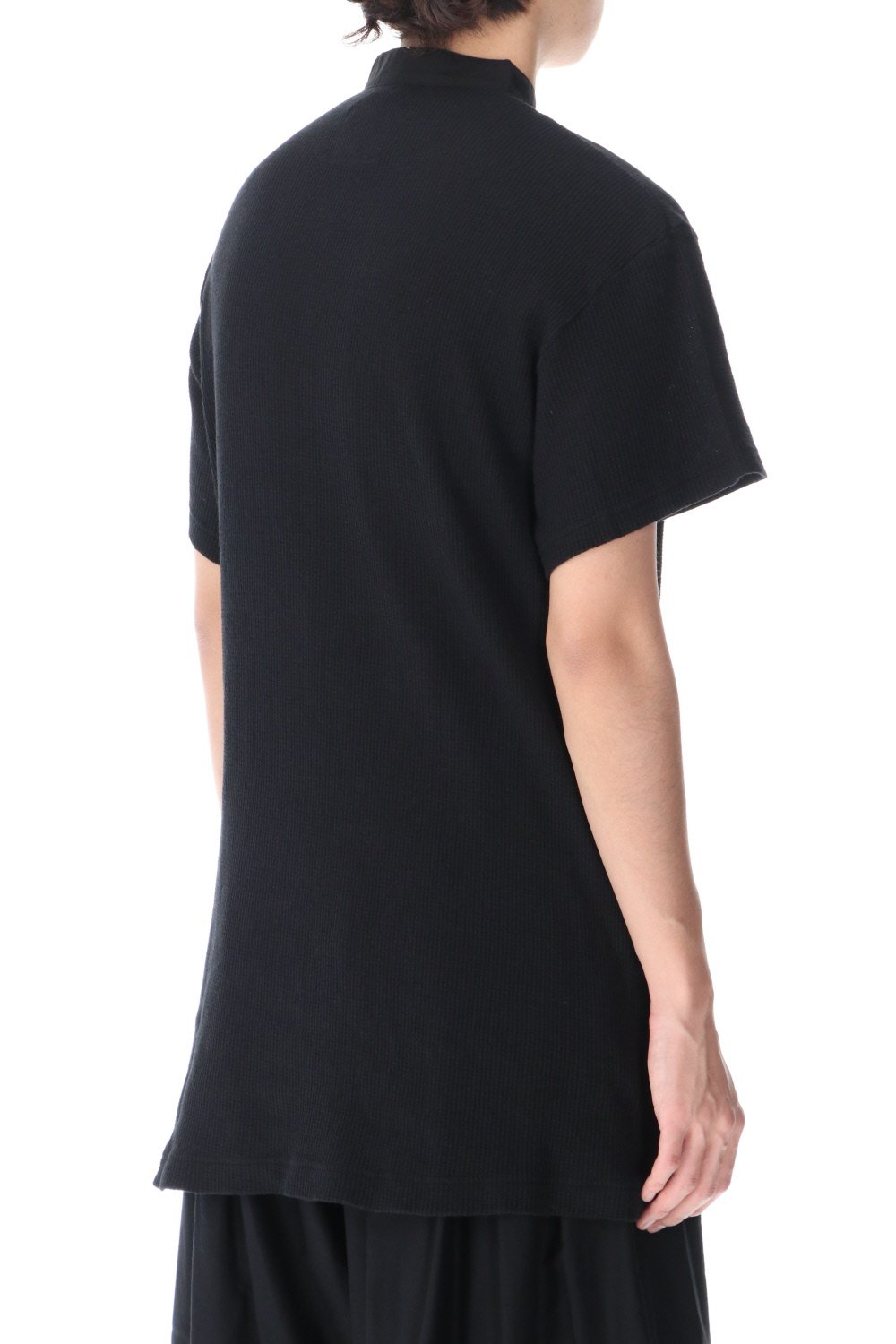 ​Henry neck Garment dye ​Waffle Short sleeve T-Shirt