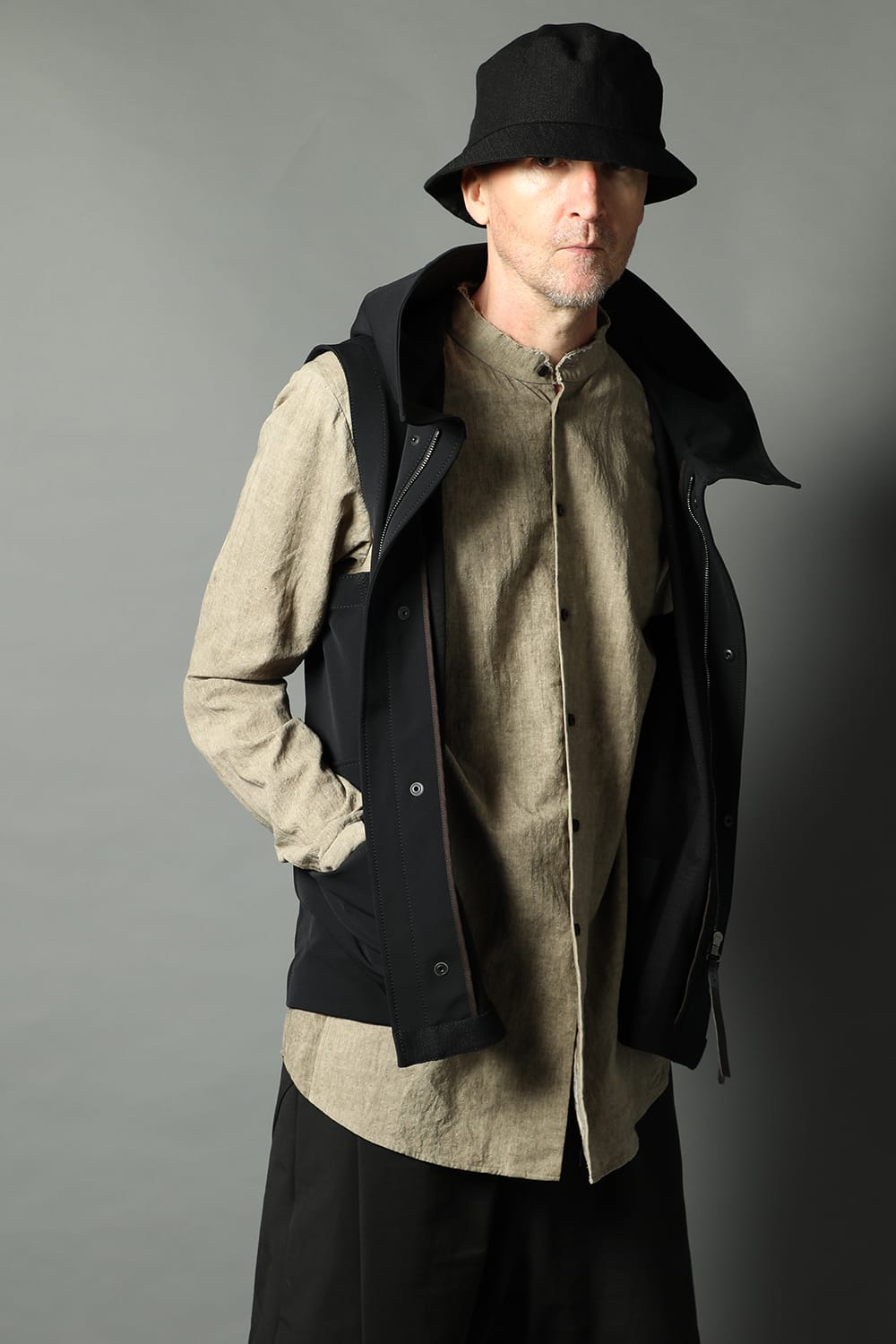 Shirt cotton / linen cold dyed