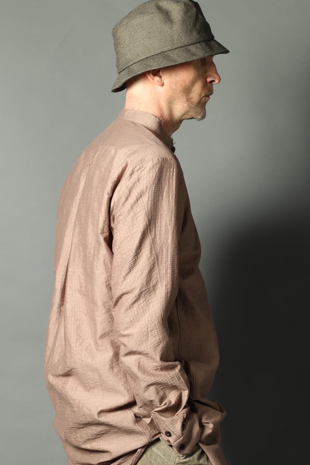 Shirt cotton / nylon Shadow jacquard  Pink Gray