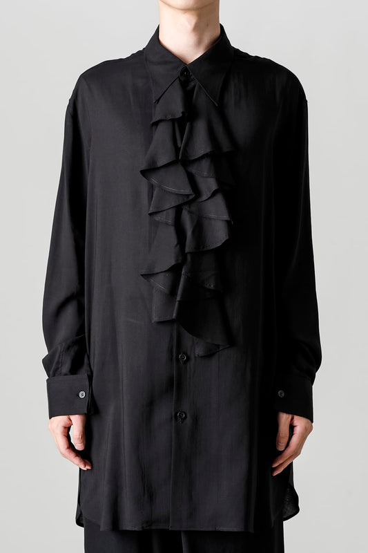 Raw Edge Jabot Blouse